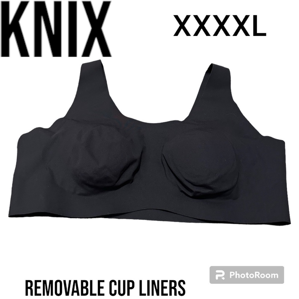 Knix xxxxl pullover bra on black with removable cup liners